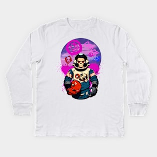 Graffiti Astronaut Skull T-shirt Kids Long Sleeve T-Shirt